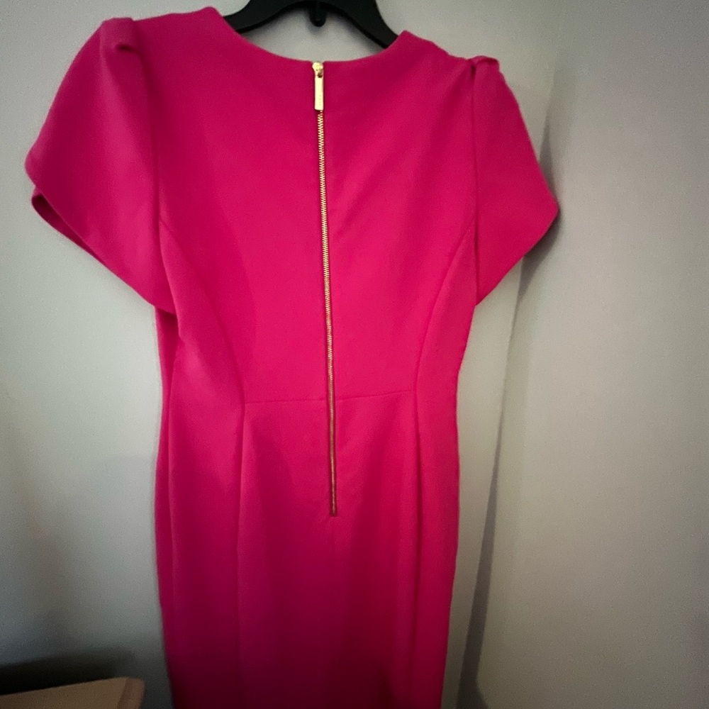 Anne Klein Fuchsia Mini Dress with Gold Zipper